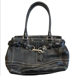 COACH Black Pebble Leather Handbag